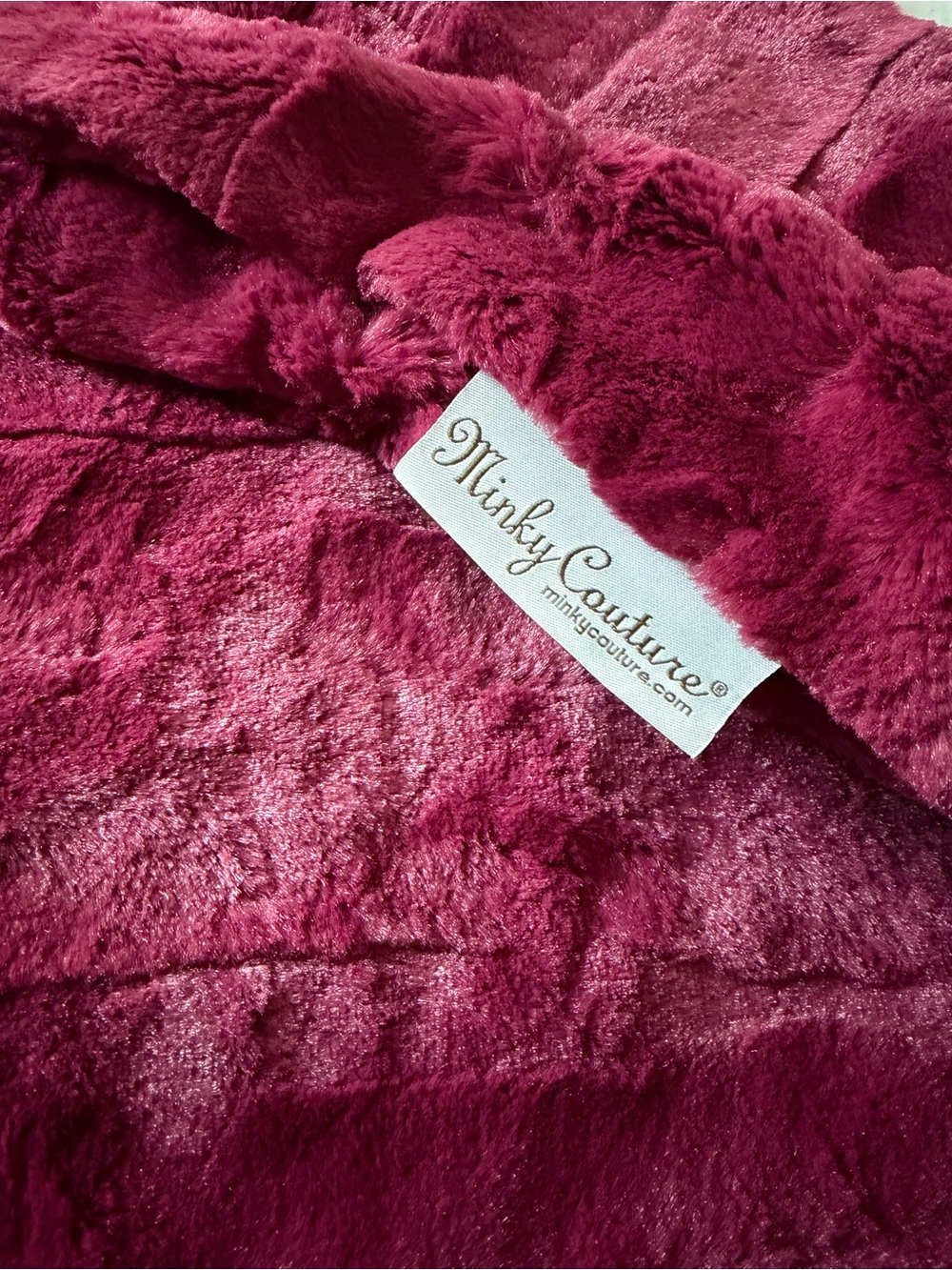 Minky Blanket travel size 36"x60 Raspberry Minky Couture blanket NEW